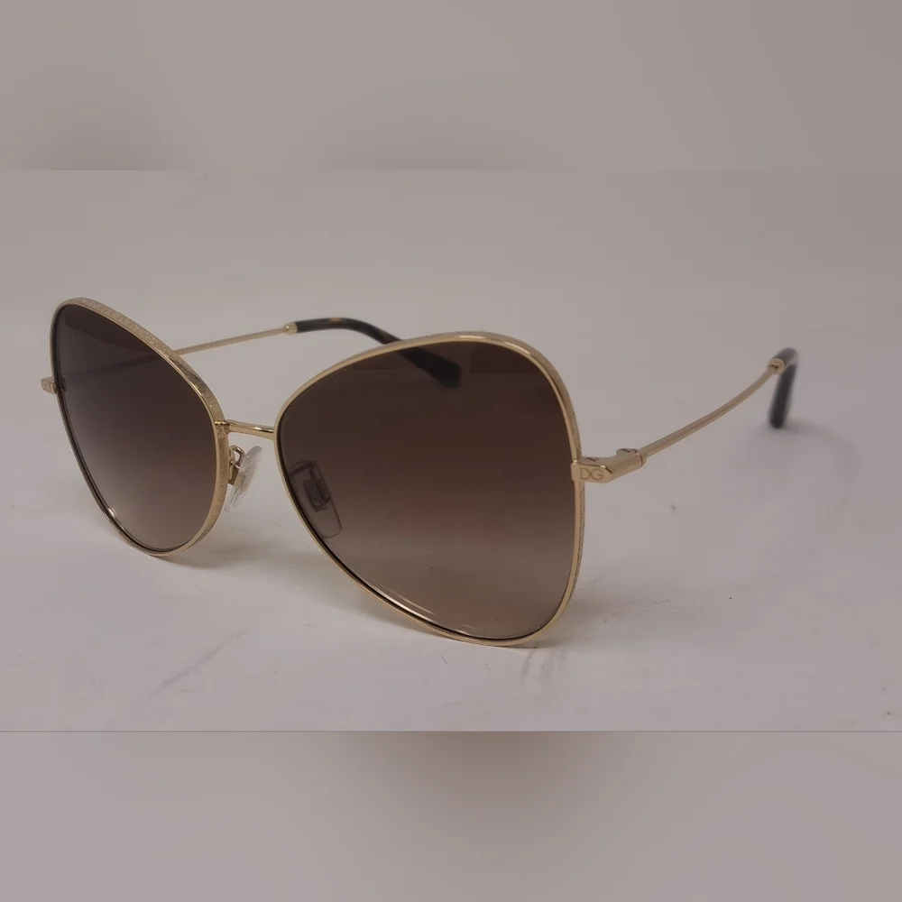 Dolce & Gabbana Sunglasses Butterfly Gold Gradient Brown DG2274 02/13 58-15-140 - Picture 6 of 16